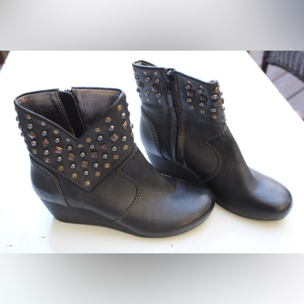Taos Studded Verge Wedge Booties